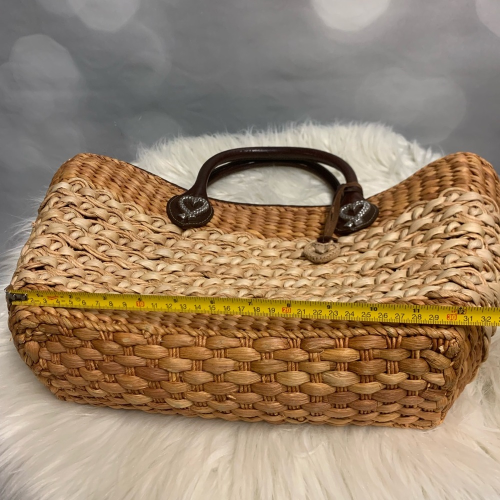 EUC Brighton straw and animal print bag with dust cover - Picture 7 of 13